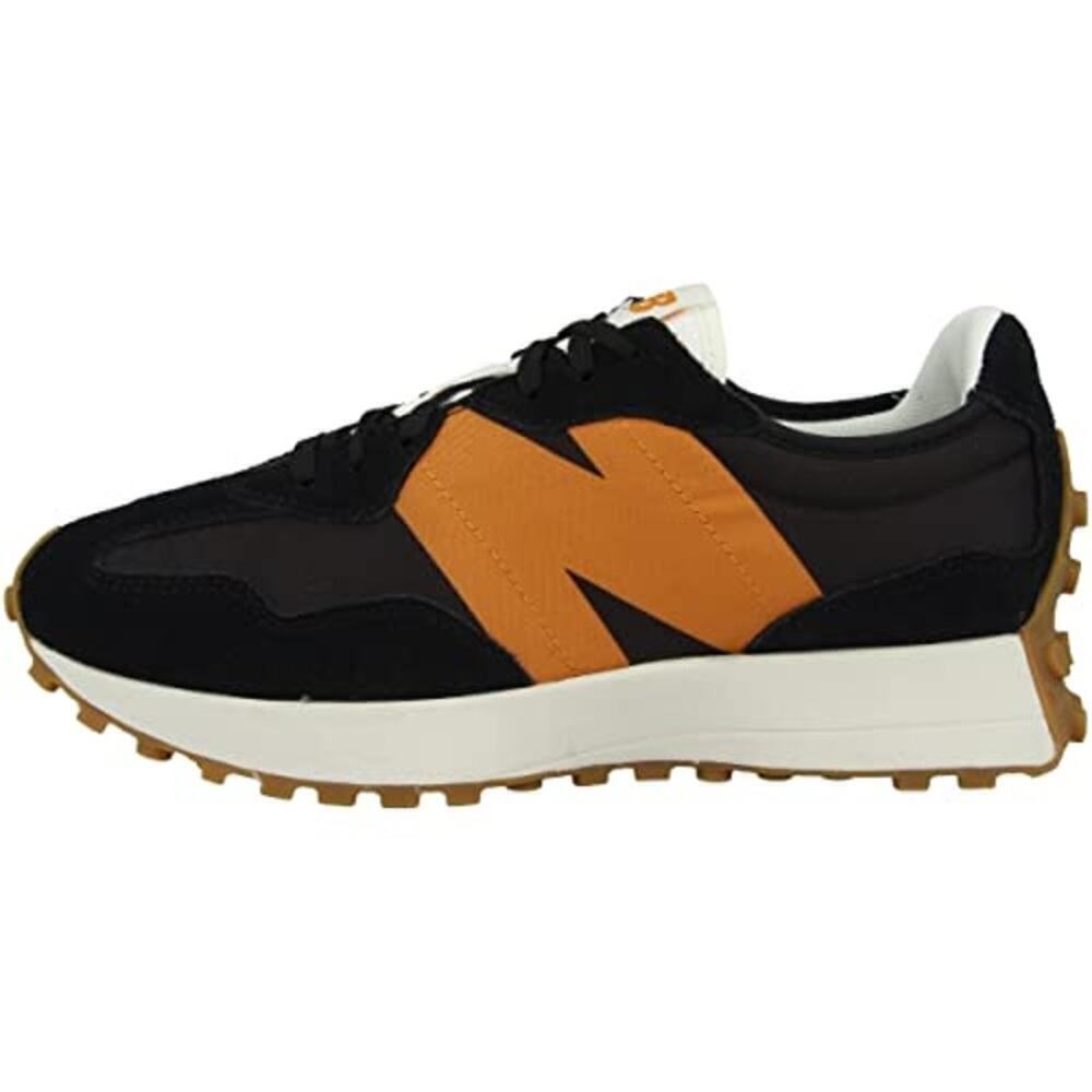New Balance 327 Girls Black Orange Lace Up Running Trainers Sneakers Size 2.5